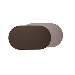 Stil Casa, set de 12 chemins de table bicolores, polyuréthane cousu, 58xh. 38 cm, finition dollar couleur marron/rose. - RUN6838-BWC_0