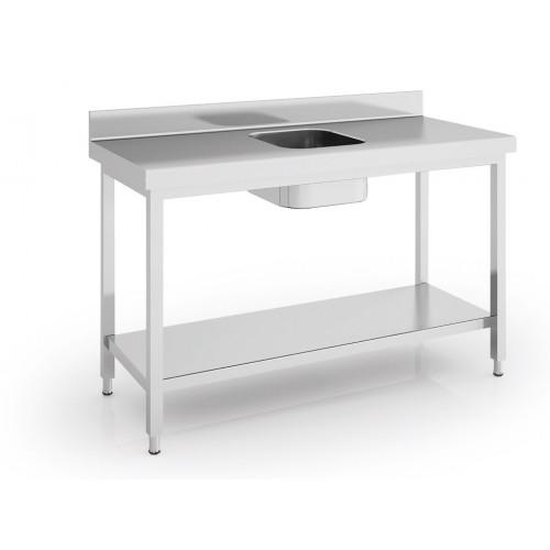 Table de chef en inox 1300x600x850 avec bac au centre - MCCD60-130CE_0