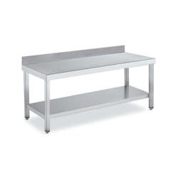 Tables Inox de travail Premium faible hauteur avec dosseret et étagère P 700 mm | Distform longueur 1900 mm - QM167190_0