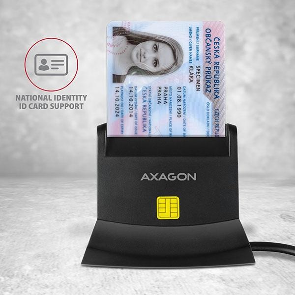 Lecteur de cartes à puce Axagon CRE-SM2 - intérieur USB 2.0 noir - compatible MMC, MicroSD, SDHC, SDXC_0