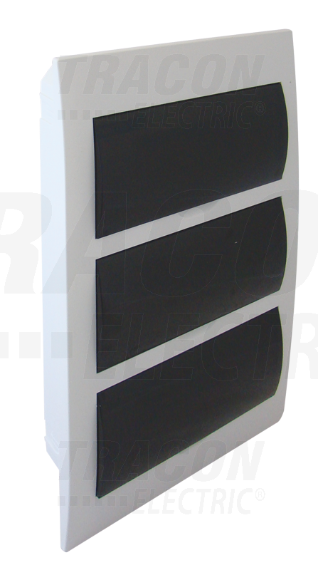 Boîtier de distribution encastrable avec porte enfumée - rail N/PE 3×14 (42 modules) - IP40 - dimensions 475×310×75mm_0
