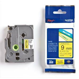 Brother - Ruban de transfert thermique pour P-Touch laminé - Noir/Jaune 9mm x 8m - Référence TZE621_0