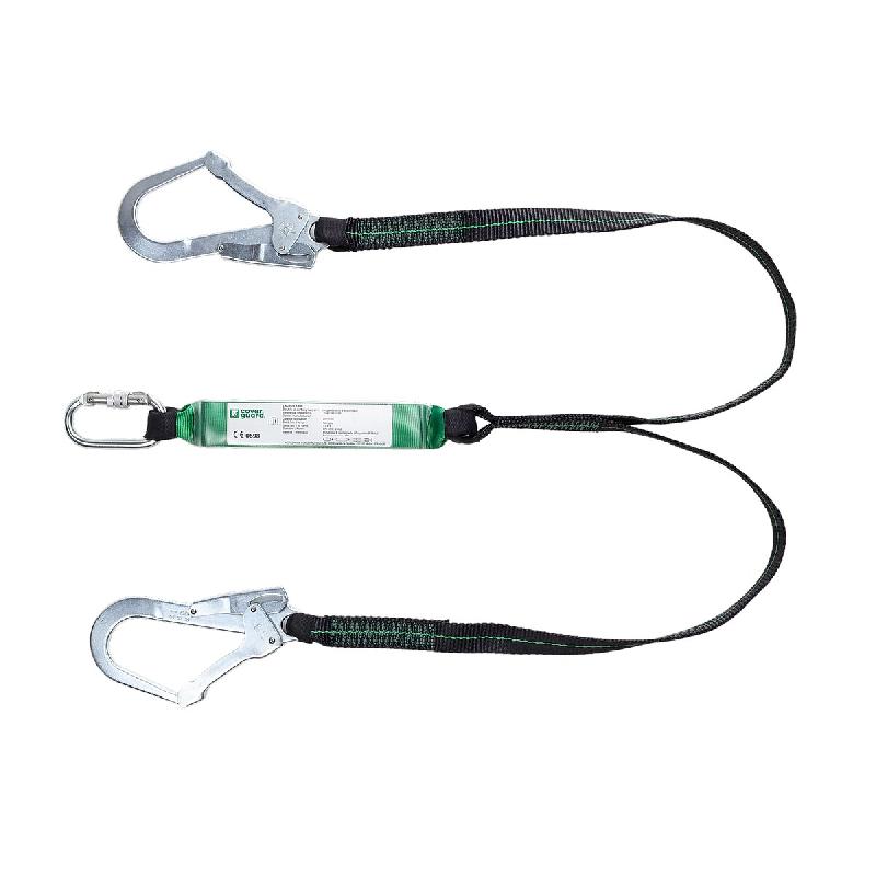 COVERGUARD Longe double à absorbeur sangle avec 2 connecteurs acier ouverture 50mm LAURUS - EN355 1,5m - multicolore multi-matériau 5450564041271_0