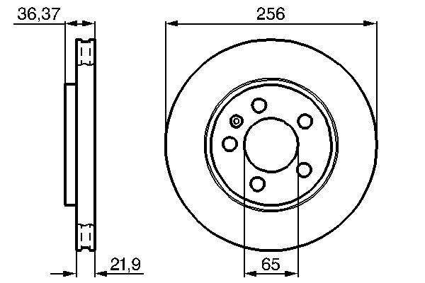Disque de frein Bosch 0986478482 - ventilé de l'intérieur - 5 trous - arrière - boîte de 2 disques_0