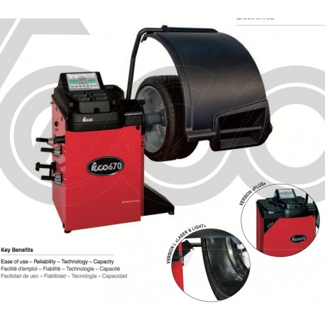 Équilibreuse électronique TECO 670 PLUS - roues auto, fourgons et moto - jantes jusqu'à 28'' - 75 kg max_0