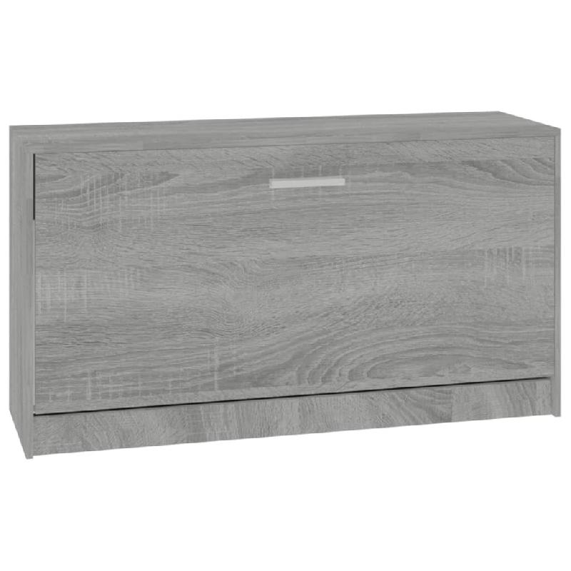 Helloshop26 - Banc à chaussures bottes commode étagère meuble entrée rangement sonoma 80 x 24 x 45 cm bois d'ingénierie gris 02_0023009 - gris al_0