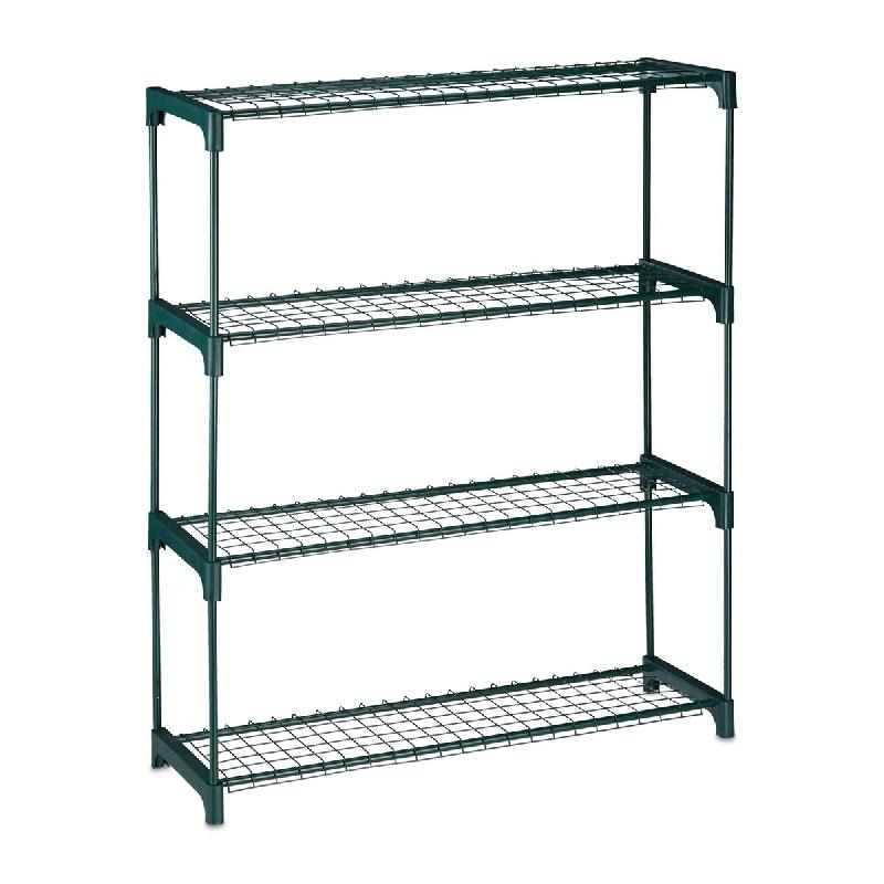 Helloshop26 - Étagère à plantes 4 niveaux extensible intérieure salon chambre véranda style épuré en métal noir 13_0010825 - noir métal 3000245438924_0