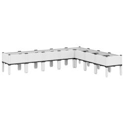 Helloshop26 - Jardinière bac lit surélevé plantes fleurs terrasse jardin avec pieds 200 x 160 x 42 cm PP blanc 02_0038161 - 3000214109497_0