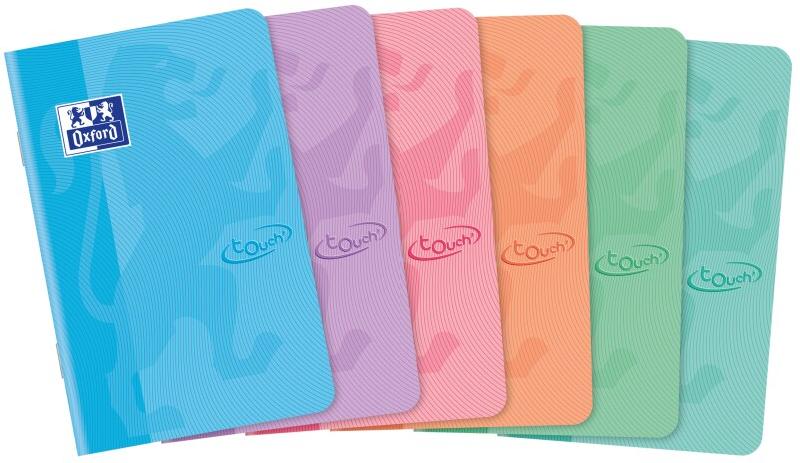 Oxford Lot de 10 Carnet Touch piqué 9x14, 96p./48 feuilles 90g/m², quadrillé 5x5, coloris assortis (6) - 3020120133577_0