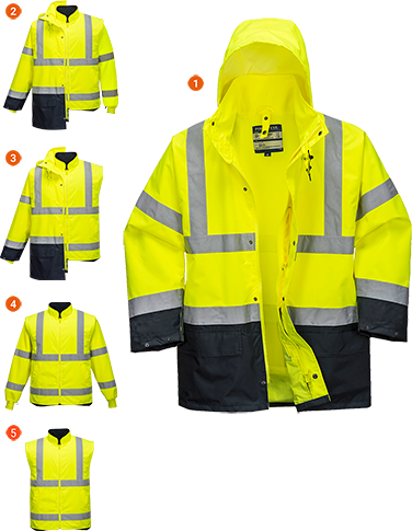 Parka 5 en 1 essentiel bicolore jaune marine s766, s_0