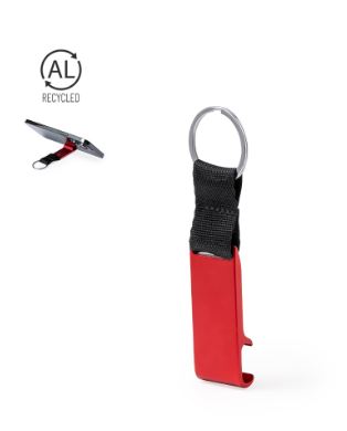 Porte-clés en aluminium recyclé - Finition mate et ruban nylon noir - 21124_0
