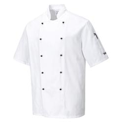 Portwest - Veste de cuisine manches courtes KENT Blanc Taille L - L blanc 5036108176984_0