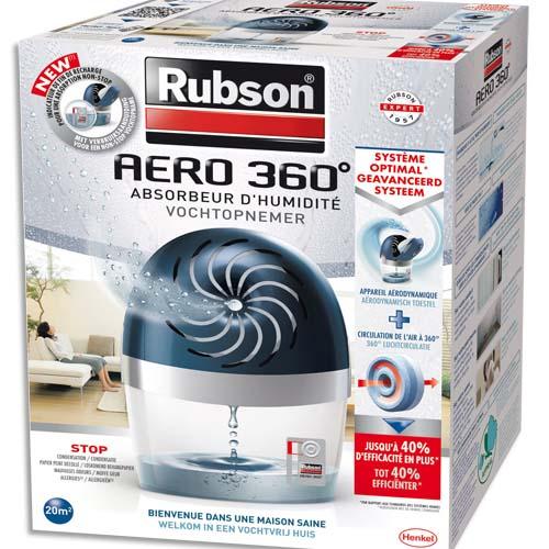 Rubson absorbeur d'humidité aero 360 degré 20 m² + une recharge tab - dim. : l18,9 x h24,1 x p11,8 cm_0