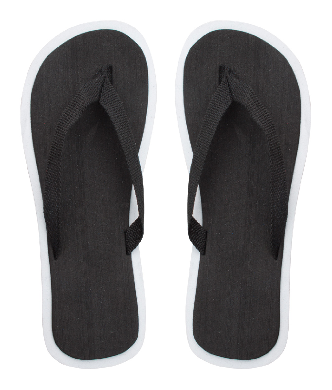 Tongs unisexe en polyester et mousse EVA - Couleur noire - Poids 105g_0