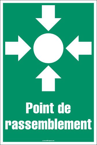 3A - Signalisation sécurité travail - Point de rassemblement - Formats de 12