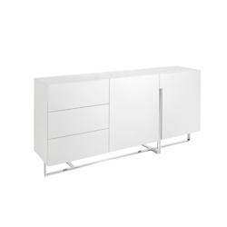 AC ANGEL CERDA Angel Cerdá Buffet en bois blanc et acier chromé 3051C 180 x 42 x 85 - blanc Bois manufacturé 8435631003281_0