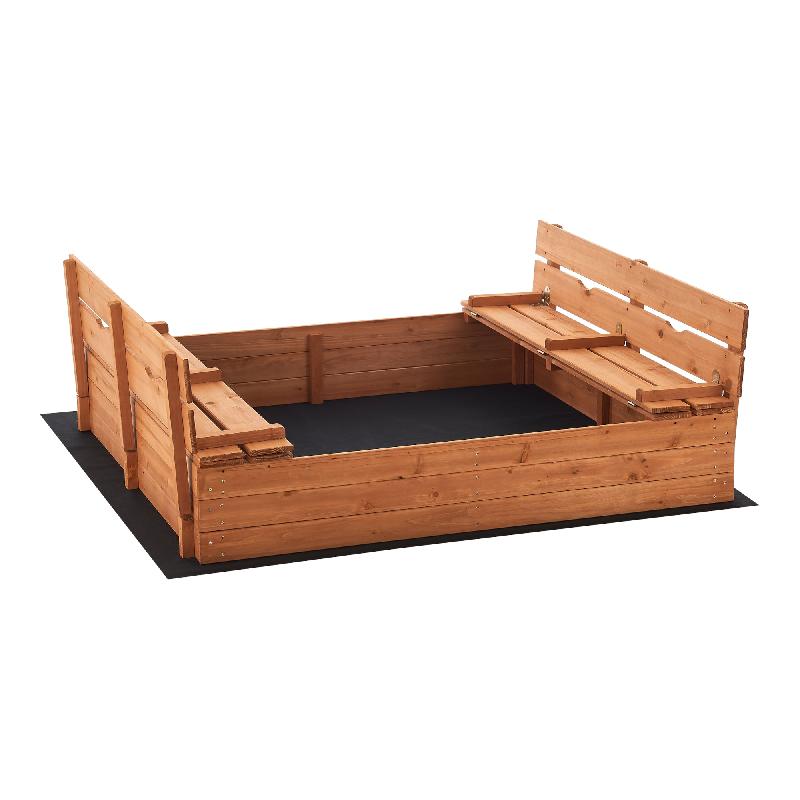 BAC À SABLE EN BOIS AVEC BANCS RABATTABLES 23,5 X 118 X 114 CM 03_0006393_0