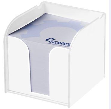 Bloc mémo avec support plastique - 800 feuilles vierges - Impression possible sur 4 côtés et chaque feuille_0