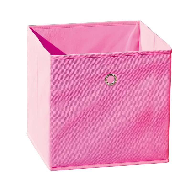 Boîte de rangement pliable rose 32 cm - Paris Prix - pratique et design avec œillet en métal_0