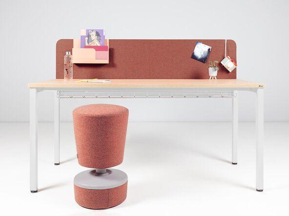 Bureau individuel Op-Lite 2-K plateau bois et structure en acier_0