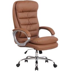 CLP Fauteuil de bureau Big Vancouver similicuir Marron clair - marron polyester 315151_0