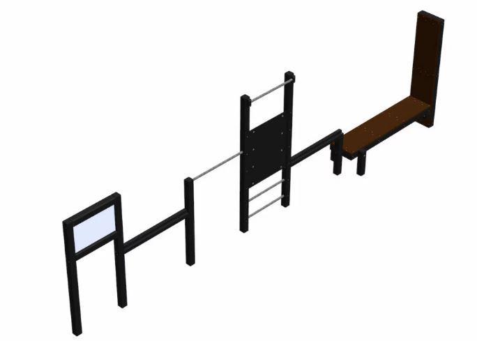 Combiné Étirements (espalier et barre fixe basse) - Espace Renard fabricant et installateur - Réf : 2036PR_0