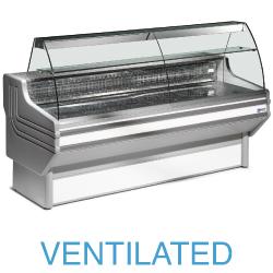 Comptoir vitrine réfrigéré ventilé à vitre bombée avec réserve - JY30/A1-VV_0