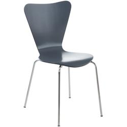 Décoshop26 - Chaise de cuisine salle à manger x1 empilable dossier triangle en bois gris et métal chromé 10_0003330 - gris 3000251526318_0