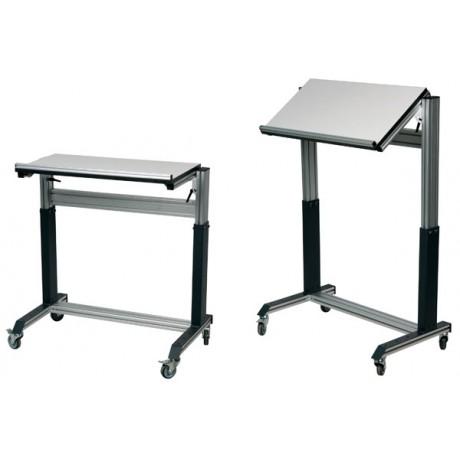 Desserte d'atelier - Hauteur réglable de 850 à 1220mm - Tablette inclinable de 0 à 65° - Aluminium et mélaminé_0