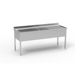 ERATOS Plonge Grande Capacite Aisi-304 18/10 - 2000X700 - 1 Cuve 1200X500X350 - 1 Egouttoir A Gauche FGB-207/11I - Acier inoxydable 18/10 FGB-207/11I_0