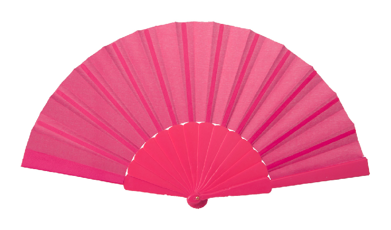 Éventail en textile et plastique - Couleur fuchsia - Poids 47g_0