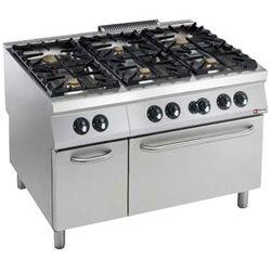 Fourneau 6 feux vifs - four gaz GN 2/1 avec armoire neutre - Maxima 2200 - 45150 kcal/h_0