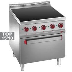 Fourneau vitrocéramique 4 zones - Four GN 2/1 et grill électrique - Optima 700, 13,9 kW_0