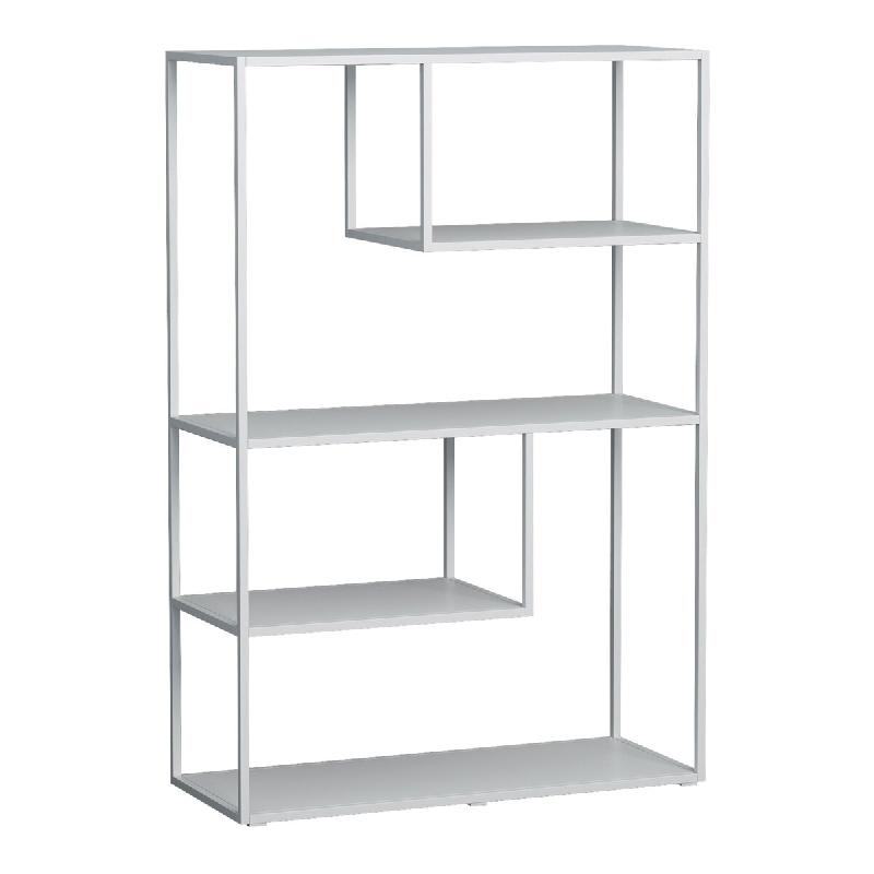 Helloshop26 - Bibliothèque étagère meuble autoportant 4 niveaux 126 x 85 x 35 cm acier blanc 03_0008996 - 3000224461820_0