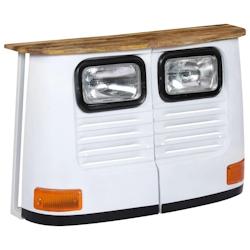 Helloshop26 - Buffet bahut armoire console meuble de rangement bois de manguier massif forme de camion blanc 4402169 - 3001418334647_0