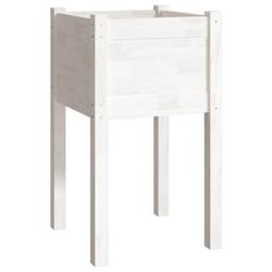 Helloshop26 - Jardinière bac lit surélevé plantes fleurs terrasse jardin d'extérieur 40 x 40 x 70 cm bois de pin massif blanc 02_0038549 - 3000217_0