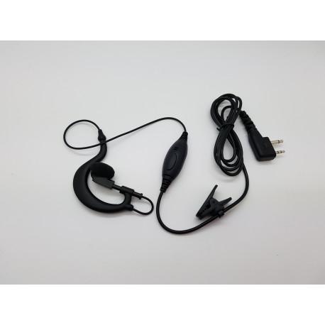 Oreillette classique contour d'oreille sans vox pour talkies midland- icom- maxo - as-21-c-s2