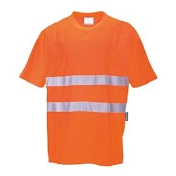 Portwest - Tee-shirt manches courtes en coton avec bandes réfléchissantes COMFORT HV Orange Taille S - S 5036108216680_0