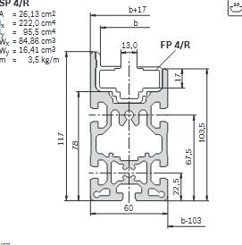 Profilé de section sp 4/r en aluminium naturel anodisé n° 3 842 532 505_0