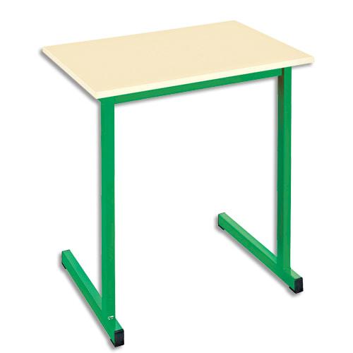 Sodematub table scolaire monoplace, hêtre, plateau 70 x 50 cm, hauteur 76 cm, taille 6, vert_0