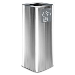 Stil Casa PURE conteneur de collecte des déchets, acier inoxydable, 30x30xh. 80 cm, avec pictogramme magnétique, 60 litres, satiné. - argenté inox_0