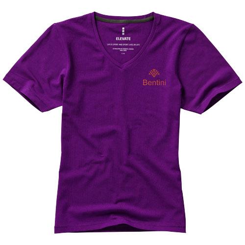 T-shirt bio manches courtes pour femme Kawartha - col V en coton biologique ringspun et élasthanne - 200 g/m²_0