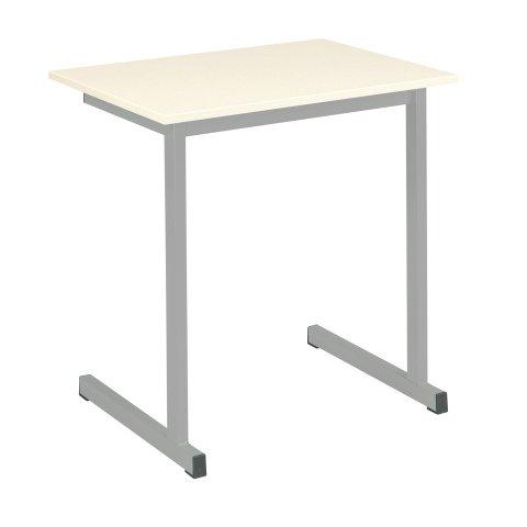 TABLE SCOLAIRE 1 PLACE SCHOOL COLOR - L.70 CM PLATEAU BEIGE – TAILLE 6 POUR CM2 À LYCÉE PIÈTEMENT GRIS CLAIR