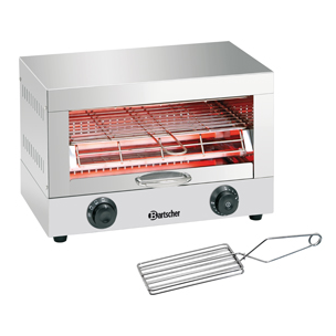 Toasteur pro 1 niveau - boîtier inoxydable - résistances quartz - minuterie 15 min - 1,7 kW_0