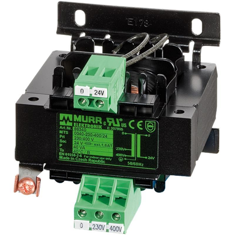 Transformateur de sécurité monophasé - 40 VA - MTS 0040-230-400/24 - Entrée 230/400 VAC - Sortie 24 VAC_0