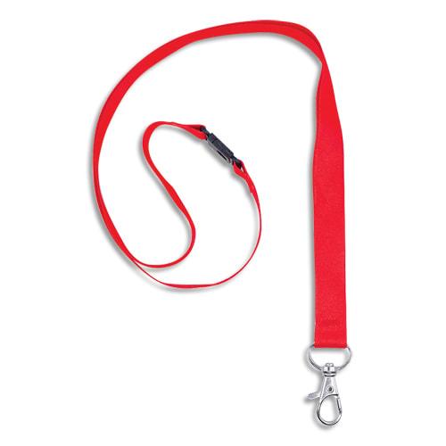 Avery boîte de 10 tours de cou avec mousqueton et clip de sécurité. Longueur 44 x largeur 1,5 cm. Rouge_0