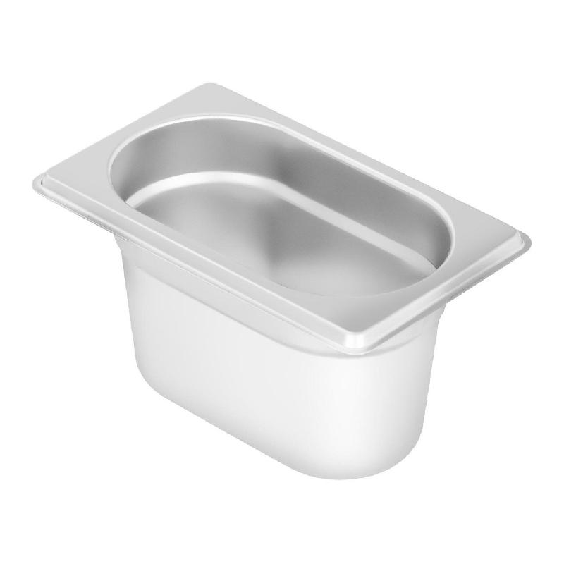 Bac récipient gastro GN 1/9 en acier inoxydable - profondeur 100 mm - 14_0000534_0