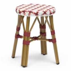 Bistromania Tabouret de terrasse ST GERMAIN - Bordeaux rose et blanc - EA194_0