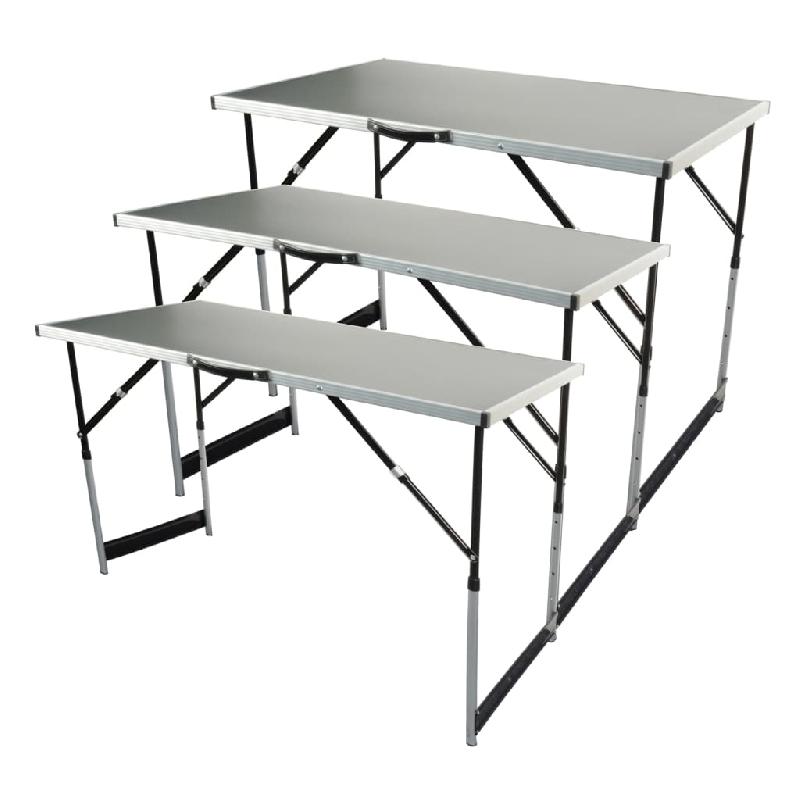 Brüder mannesmann ensemble table pliante multifonction aluminium 3 pcs 443677_0