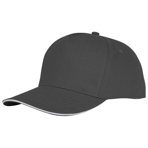 Casquette sandwich 5 panneaux Ceto 38674890 - 100% coton twill - fermeture velcro et visière incurvée_0